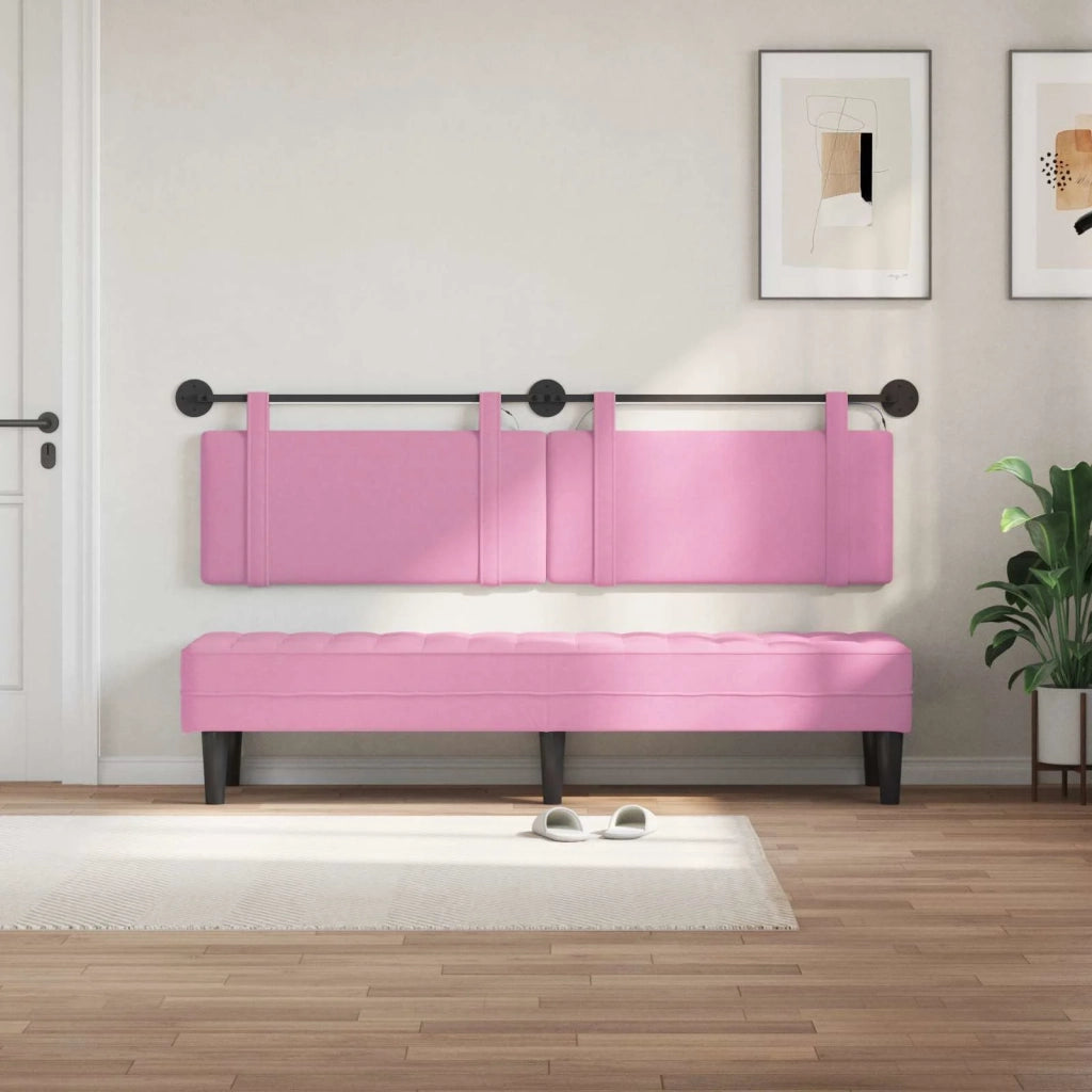 Testiera sospesa Con luce LED Rosa Tessuto 3424007