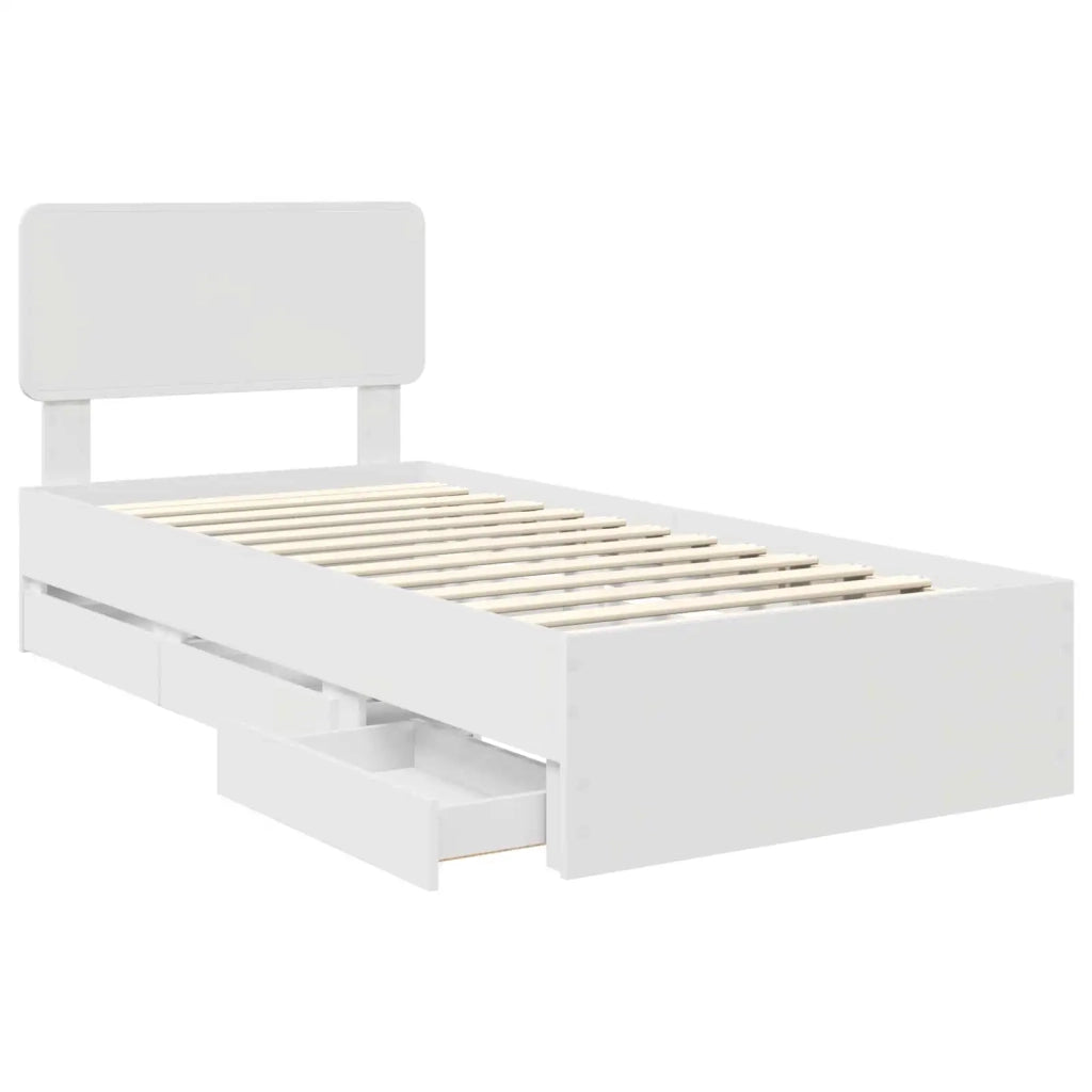 Struttura del letto-Giroletto-Rete del Letto Bianco 75 x 190 cm Legno ingegnerizzato 649703