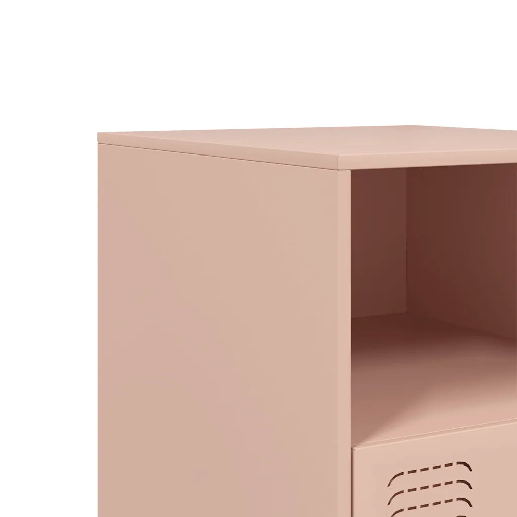 Comodino Rosa 34,5x39x44 cm in Acciaio 841753