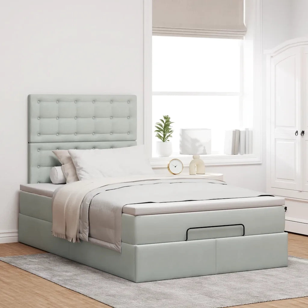 Struttura Letto Pouf con Materassi 120x190 cm Velluto 3313601
