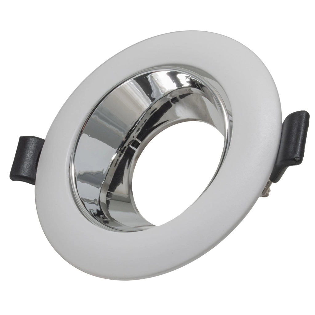 Faretto LED incasso tondo orientabile 10W GU10 luce soffitto cucina ingresso corridoio negozio 230V foro 75mm COLORE ARGENTO 4000K