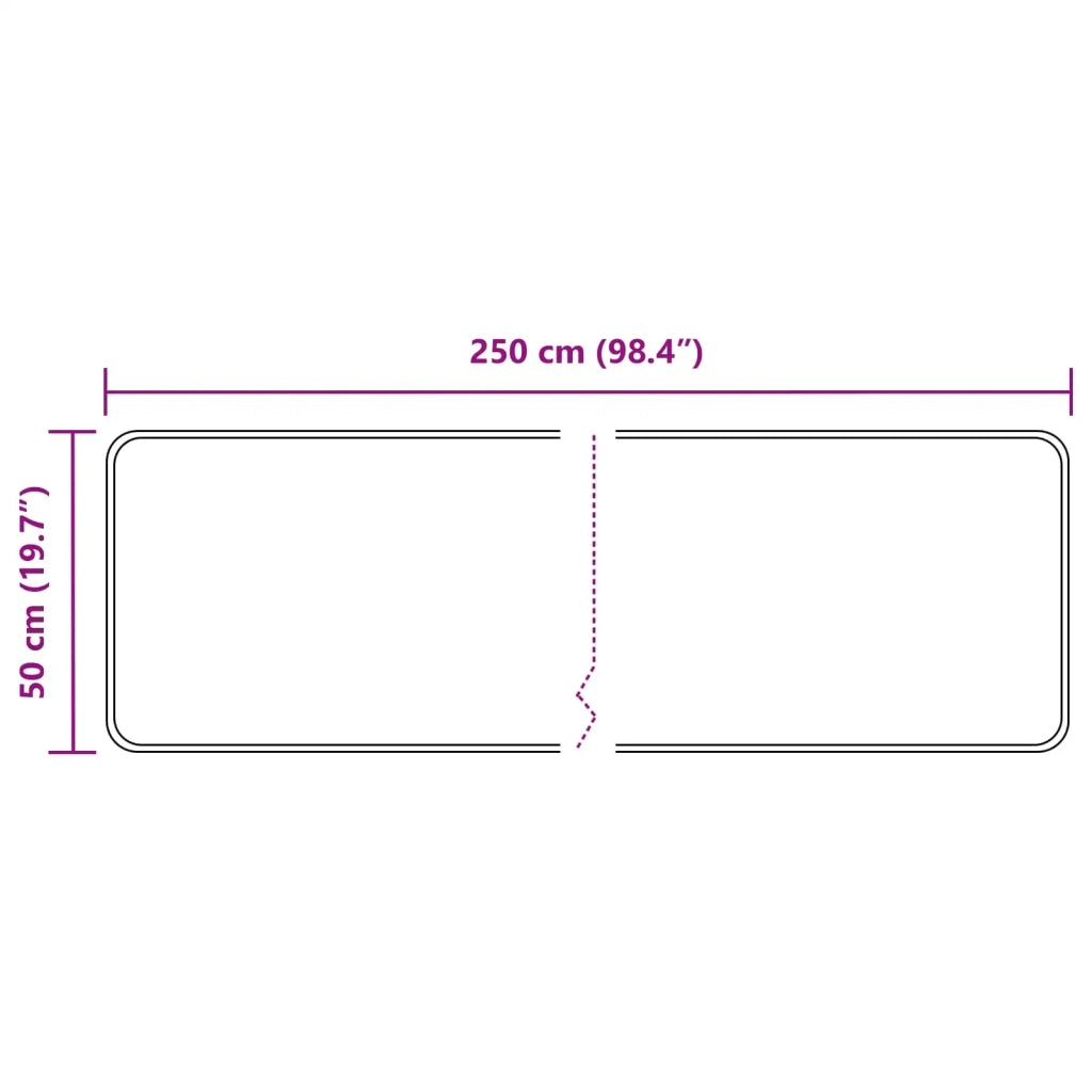 Runner Tappeto MARSA Grigio 50 x 250 cm Poliestere e PVC 42023185