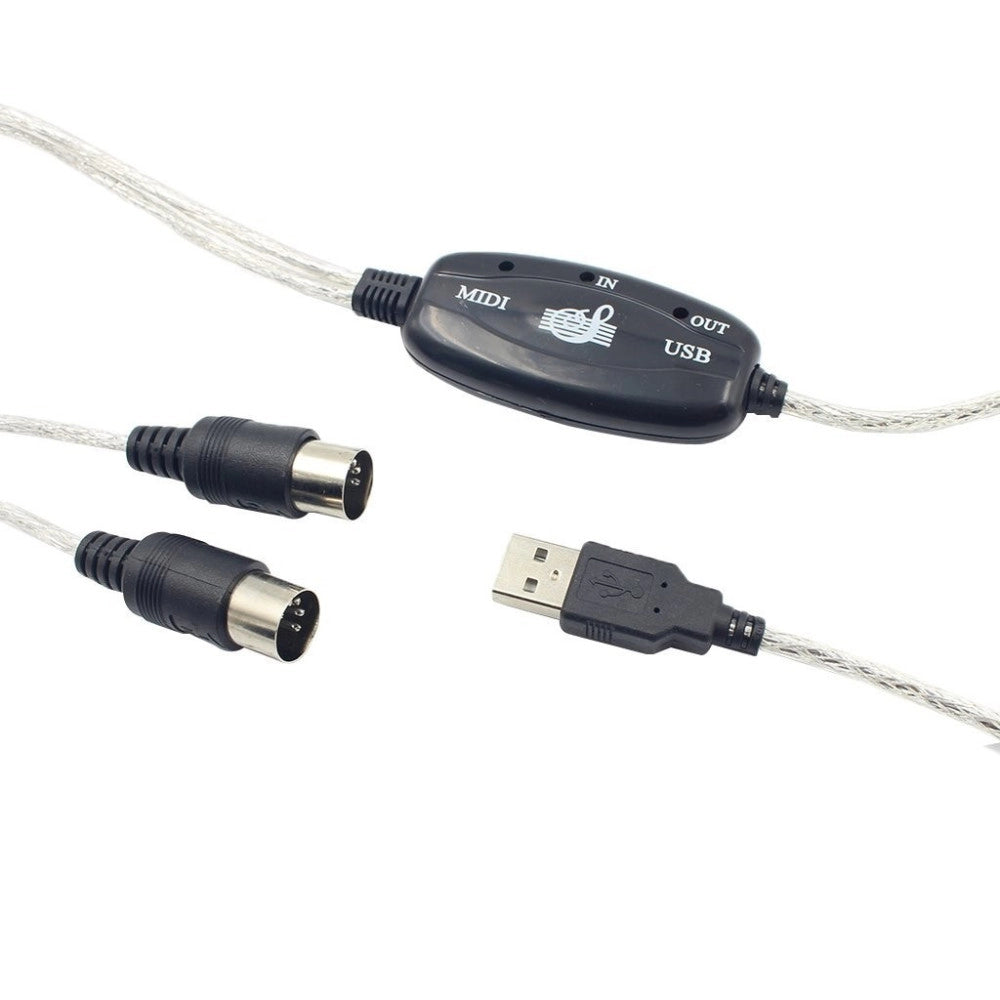Trade Shop - Cavo Usb Interfaccia Midi Adattatore In Out Pc Audio Tastiera/expander -