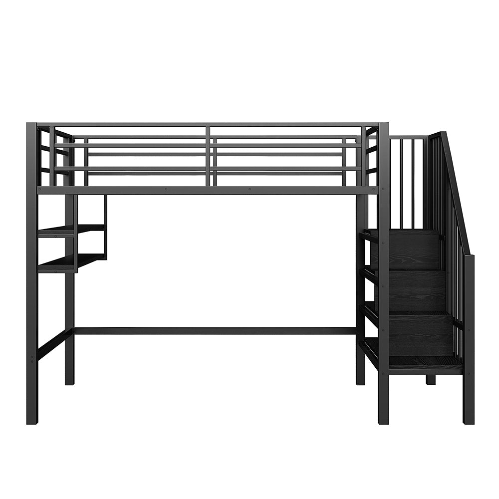 Letto a soppalco - Xylo - 90x200 cm contenitore nero