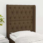 Testiera ad Orecchio-Testata con Orecchie Marrone Scuro 83x16x118/128 cm in Tessuto 323003