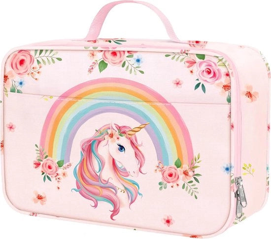 Termotassa per bambini - ideale per la scuola - rosa e arcobaleno