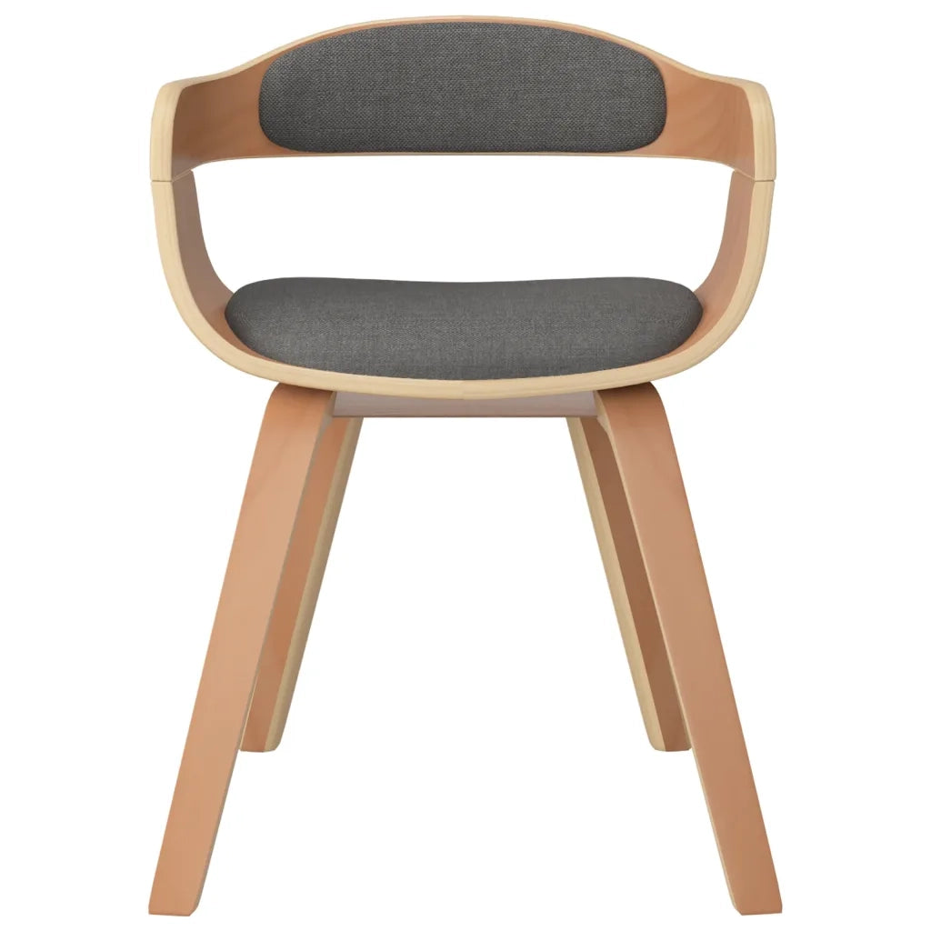 Sedie da Pranzo 4 pz Grigio Chiaro Legno Curvato e Tessuto 3092387