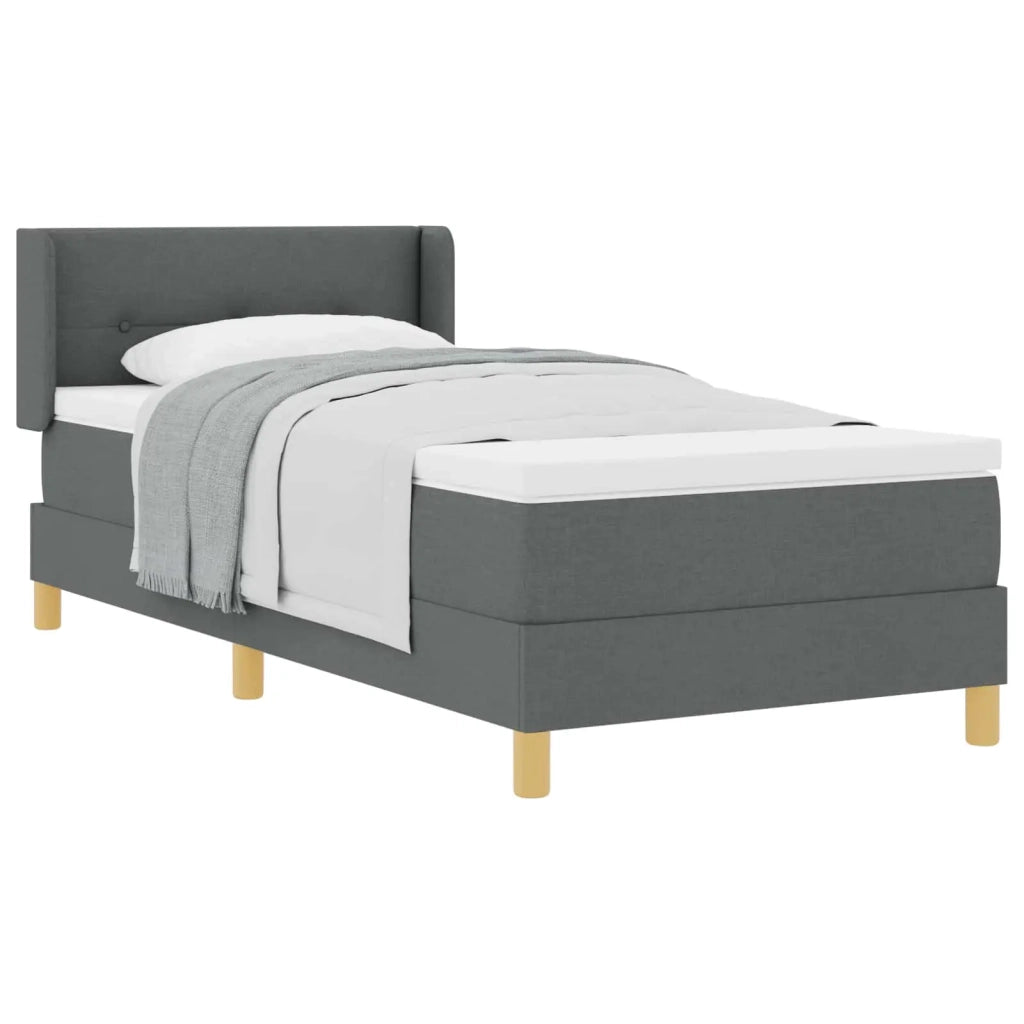 Letto a molle con materasso Grigio scuro 200 x 80 cm Tessuto 3341259