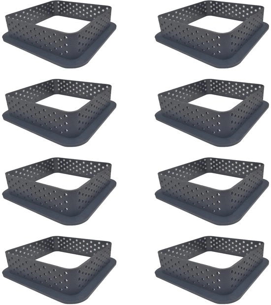 8 pezzi di stampo per dolci quadrato in silicone, stampo quadrato per mousse, torta quadrata per quiche, per appassionati di DIY, per la preparazione di mousse (nero)