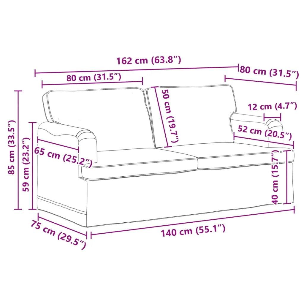Set di divani 2 pcs Talpa 162 x 80 x 85 cm Tessuto 3407564
