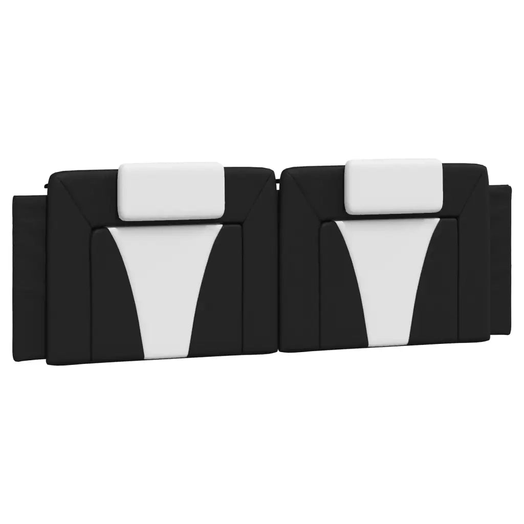Letto Viana con Materasso Nero e Bianco 160x200cm Similpelle 3208808
