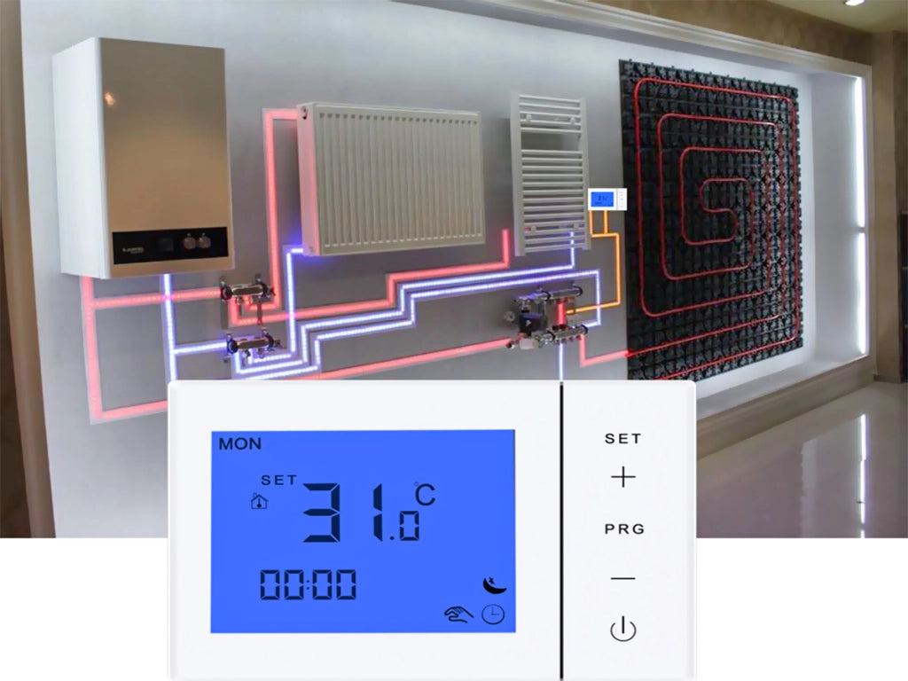 Conotermostato Termostato Con Display LCD Tasti Touch Rettangolare Standard 503 Programma Settimanale Per Caldaia A Gas Alimentato Con 2 Batterie AA