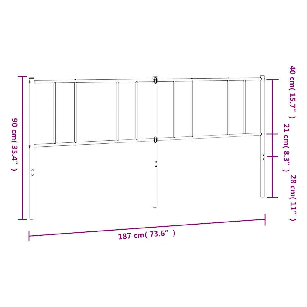 Testiera | Testata di Ricambio in Metallo Bianco 180 cm