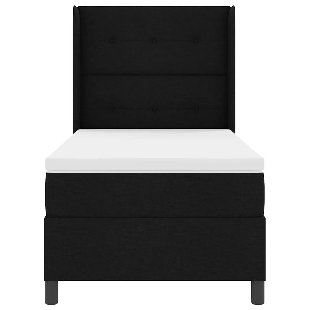 Letto a molle con materasso Nero 200 x 80 cm Tessuto 3341611