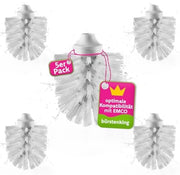 Kit di sostituzione per spazzole di toilette, 67 mm, set di spazzole per toilette compatibile con Emco, testa di spazzola sostituibile con set di peli, con filo interno M12, 5 pezzi, bianco