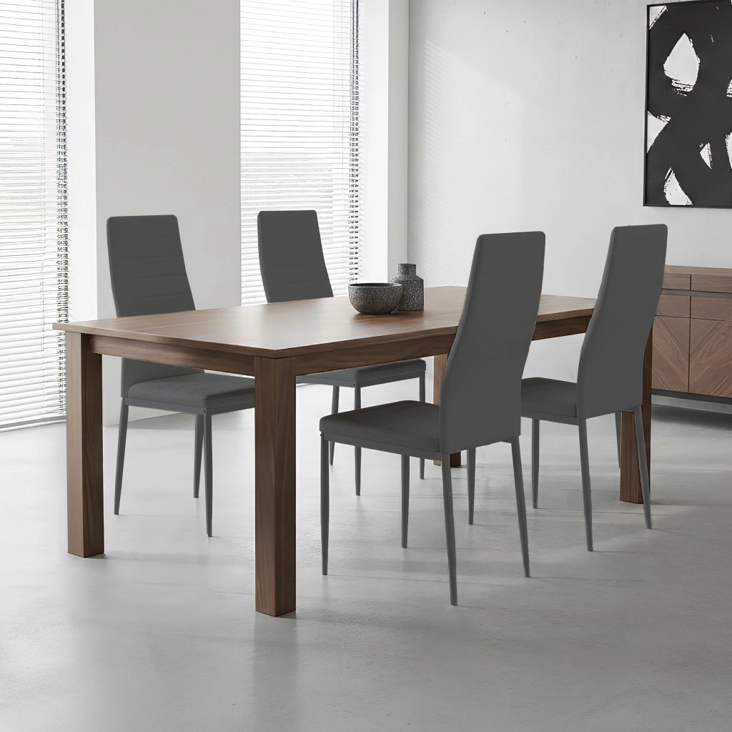 Set Sedie da Pranzo 4 o 6 Pezzi, Sedie Moderne Imbottite per Cucina Soggiorno Sala da Pranzo, Facile Montaggio con Gambe Robuste, Rivestimento in Pelle Sintetica  Grigio - 4 Pezzi