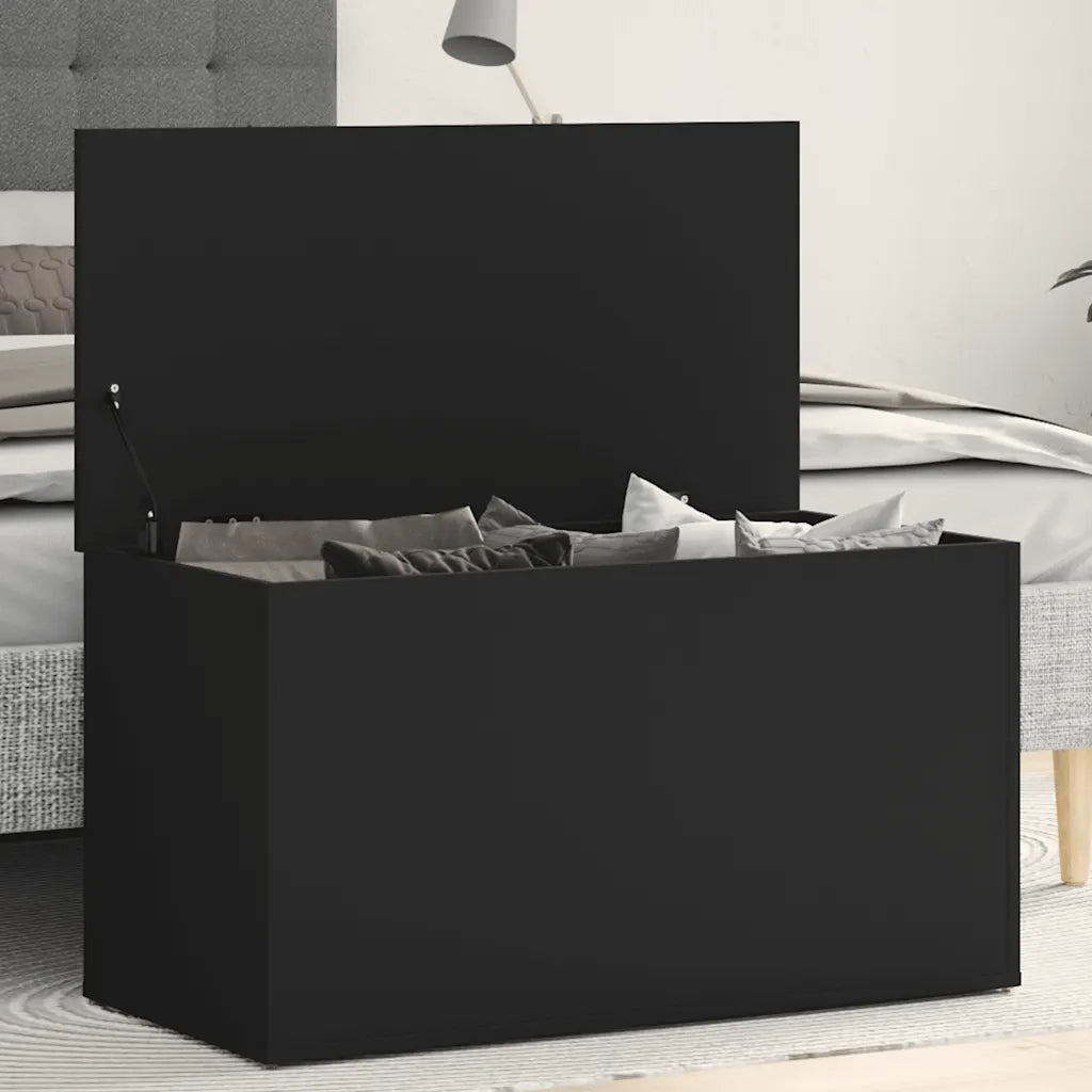 Cassapanca Nera 84x42x46 cm in Legno Ingegnerizzato 803057