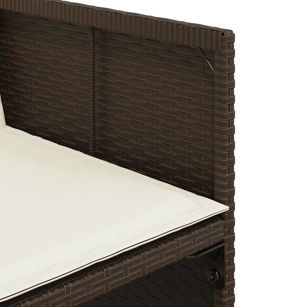 Set da Pranzo da Giardino 17 pz con Cuscini Marrone Polyrattan 3211245