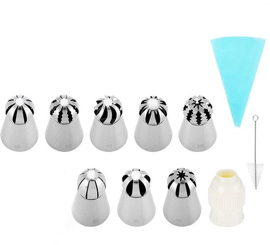 Set di spugne per spennellamento 11 pezzi - Spugne per spennellamento russe - Sacchetti di spugna in silicone riutilizzabili - Congiunzioni - Spazzola di pulizia gratuita - Ideale per la decorazione di torte e cupcake