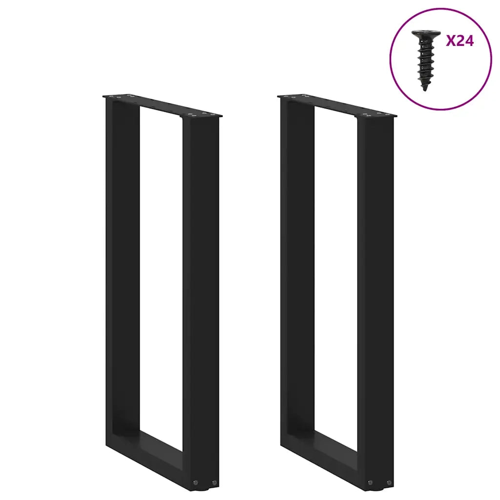 Gambe per tavolo da bar a forma di U 2 pz nere 50x(90-91) cm in acciaio 4013220