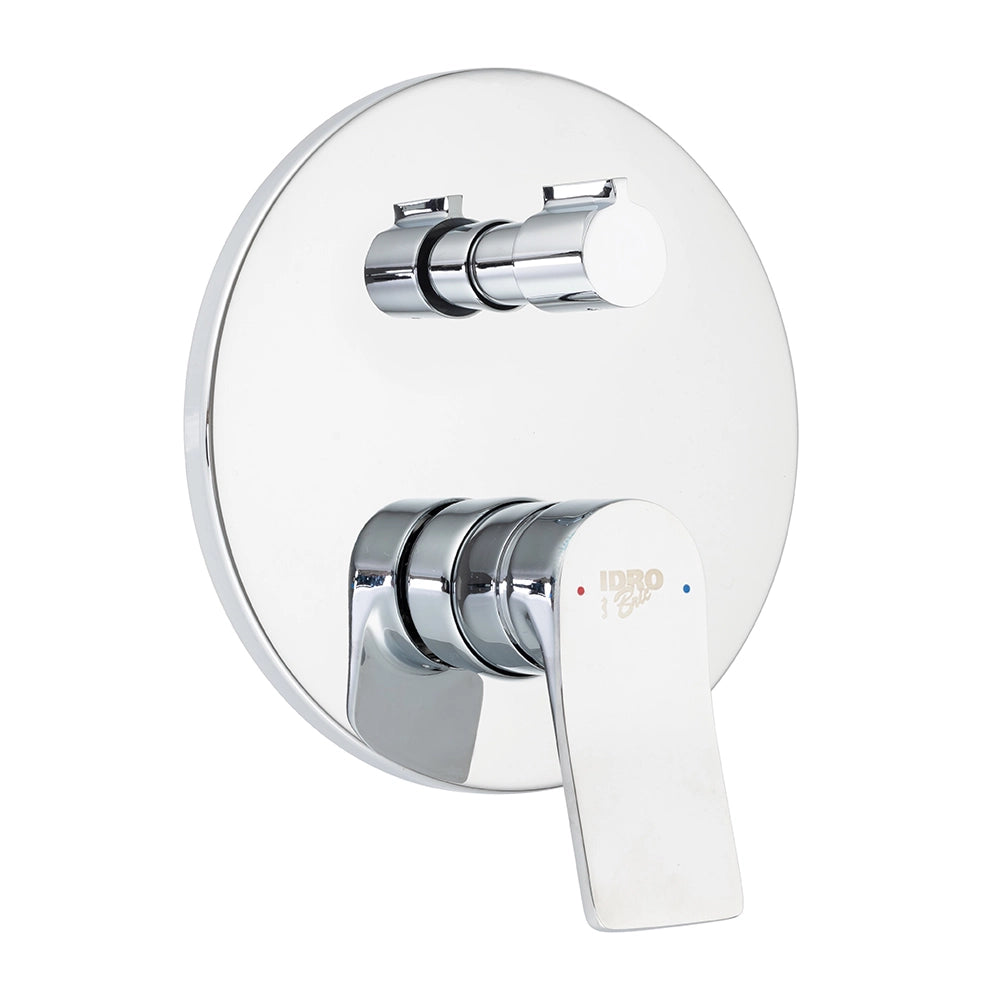 Miscelatore ad incasso per doccia in ottone cromato lucido con deviatore Sound