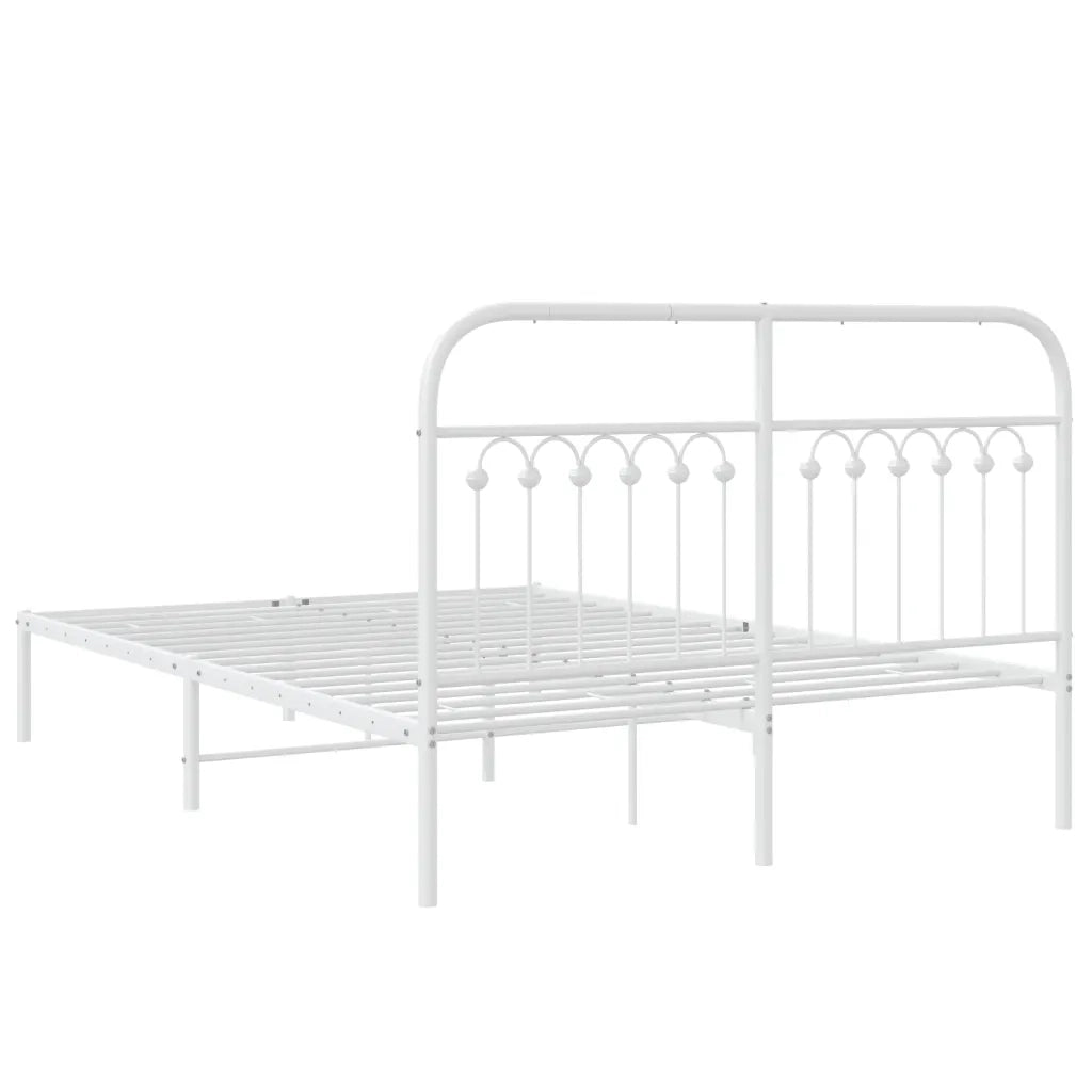 Giroletto con Testiera Metallo Bianco 140x190 cm 376649