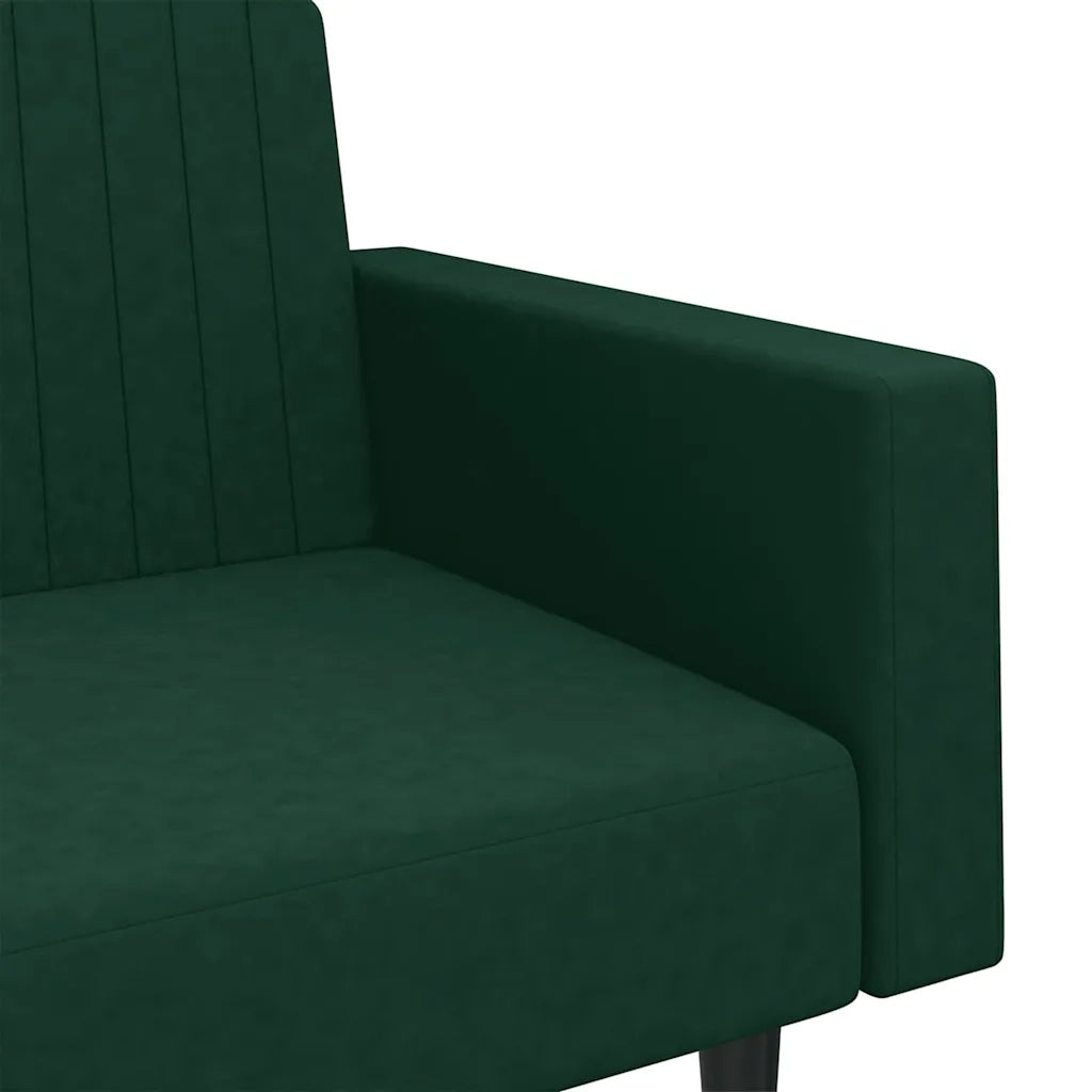Divano letto | Sof¨¤ letto | Letto singolo a 2 Posti Verde Scuro in Velluto