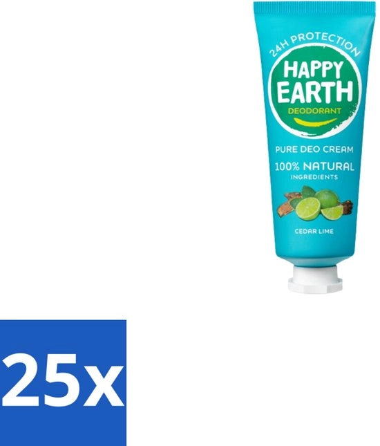 Creme Deodorante 100% Naturale Cedro Limone - 40 ml - Confezione in Lotti di 25 Unità