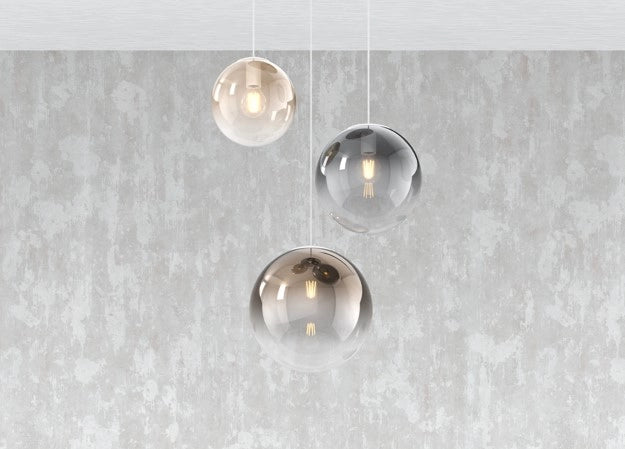 SOSP. BIANCO 3 LUCI SPOSTABILE VETRI (1 PICCOLO AMBRA+1 MEDIO FUME'+1 GRANDE BRONZO) 1194BI-S3 S MIX-MC