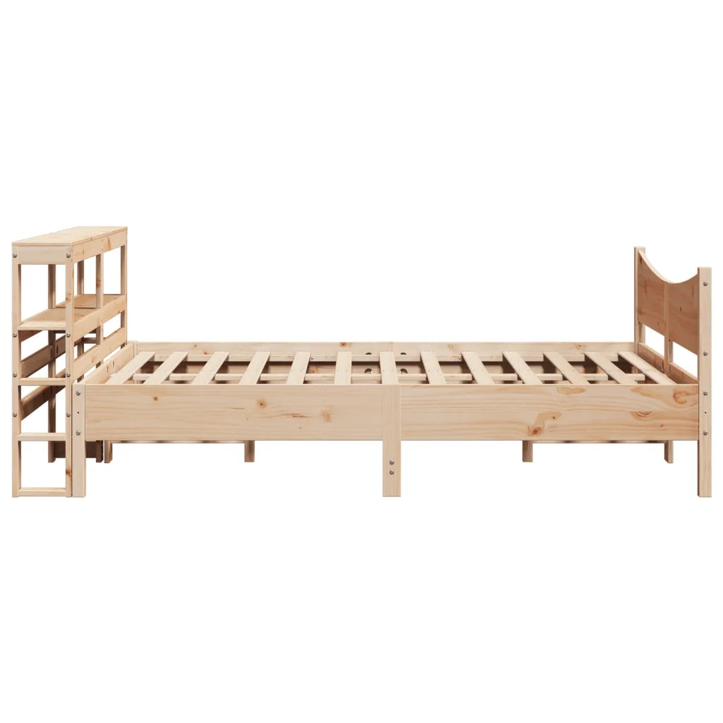Letto matrimoniale | Letto per adulti | Giroletto con Testiera 140x200 cm in Legno Massello di Pino