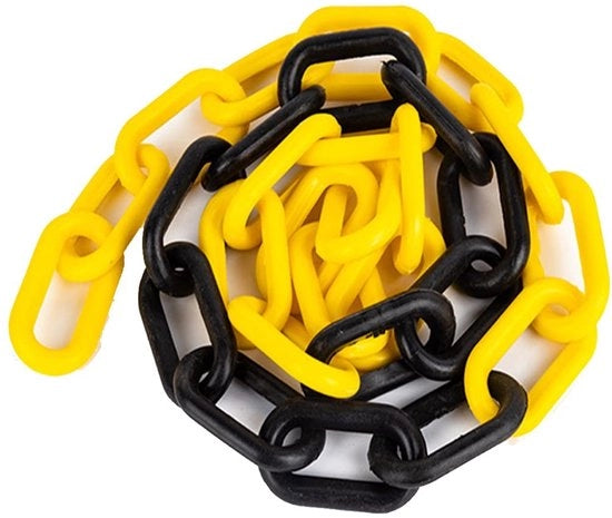 Catena di plastica 2 m - Chiusura - Palancate di sicurezza/Coni - Catene di isolamento - Catena di barriera - Adatta per uso esterno/interno - Catena di arresto
