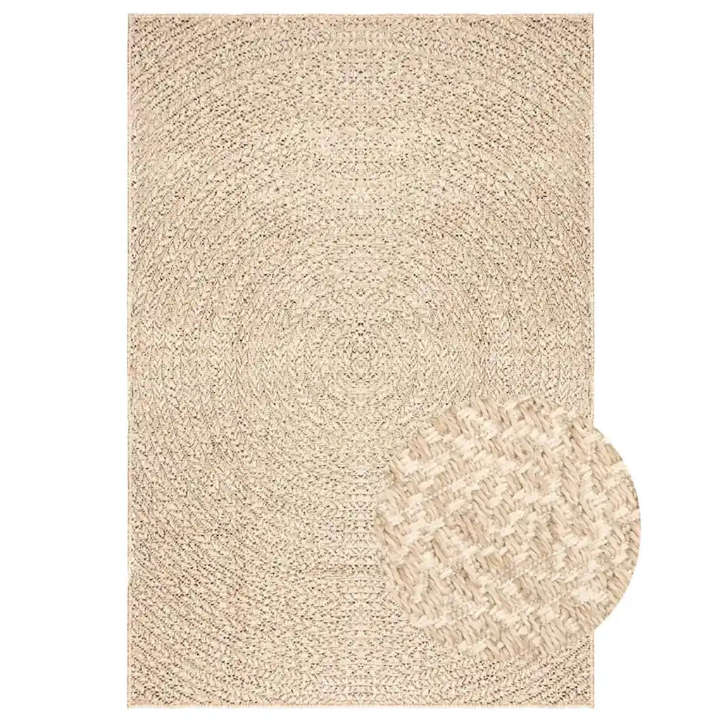 Tappeto ZIZUR Beige 120x170 cm Aspetto Iuta Interni ed Esterni 4010407