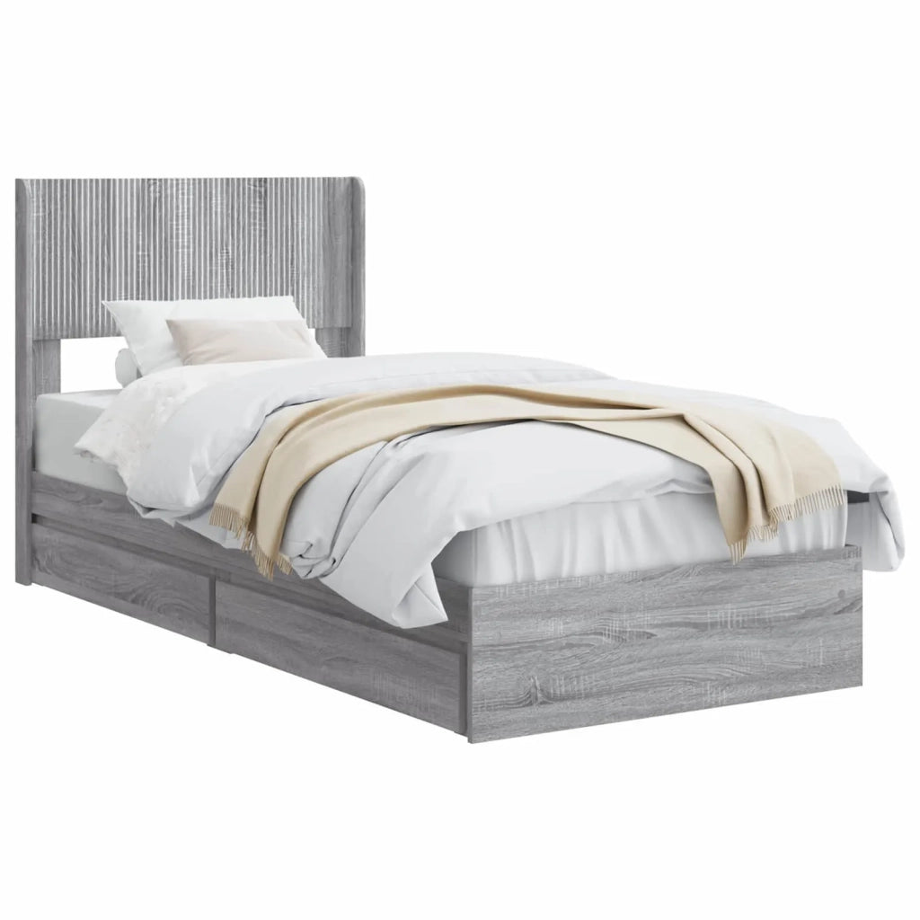 Struttura del letto con stoccaggio e testata Sonoma grigio 3414412