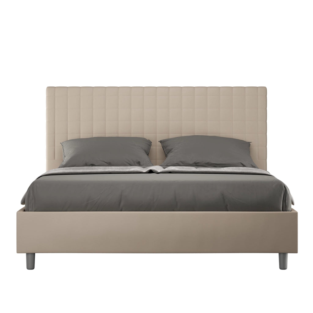 Letto Matrimoniale Francese 140x190 cm con Rete Sunny Tortora