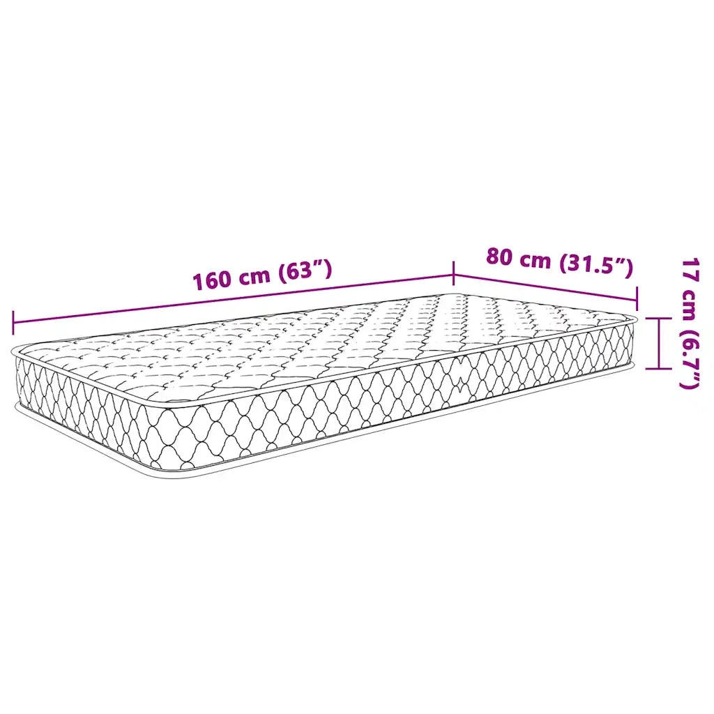 Materasso Viscoelastico Bianco 80x160x17 cm Morbido 4013416