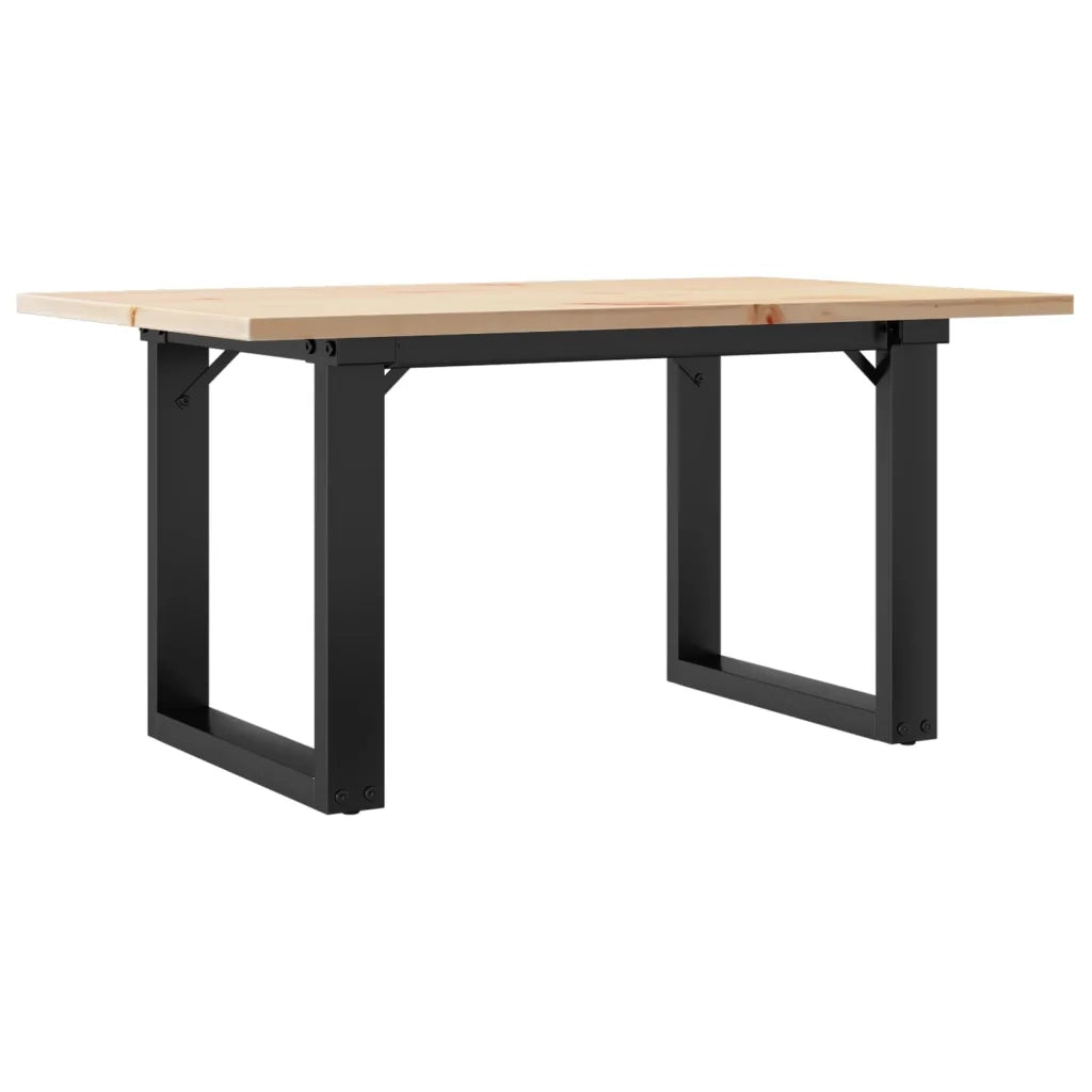 Tavolino da salotto | Tavolino da caff¨¨ | Tavolino da Soggiorno Telaio a O 80x50x40cm Legno Pino e Acciaio