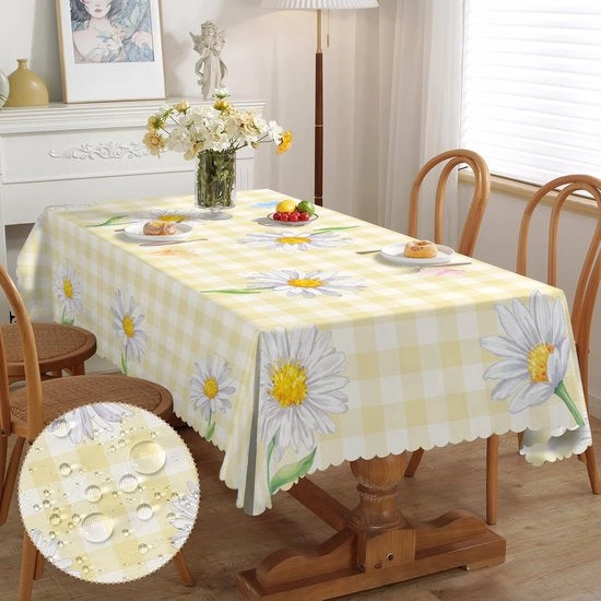 Tavolo quadrato con disegno floreale, tovaglia per tavolo da giardino, impermeabile, facile da pulire, lavabile, tovaglia per tavolo resistente al sporco per cucina, tavolo da pranzo, tavolo salotto, feste e cene.