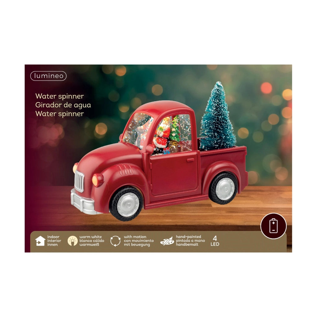 Dec. Auto rossa c/albero natale e LED