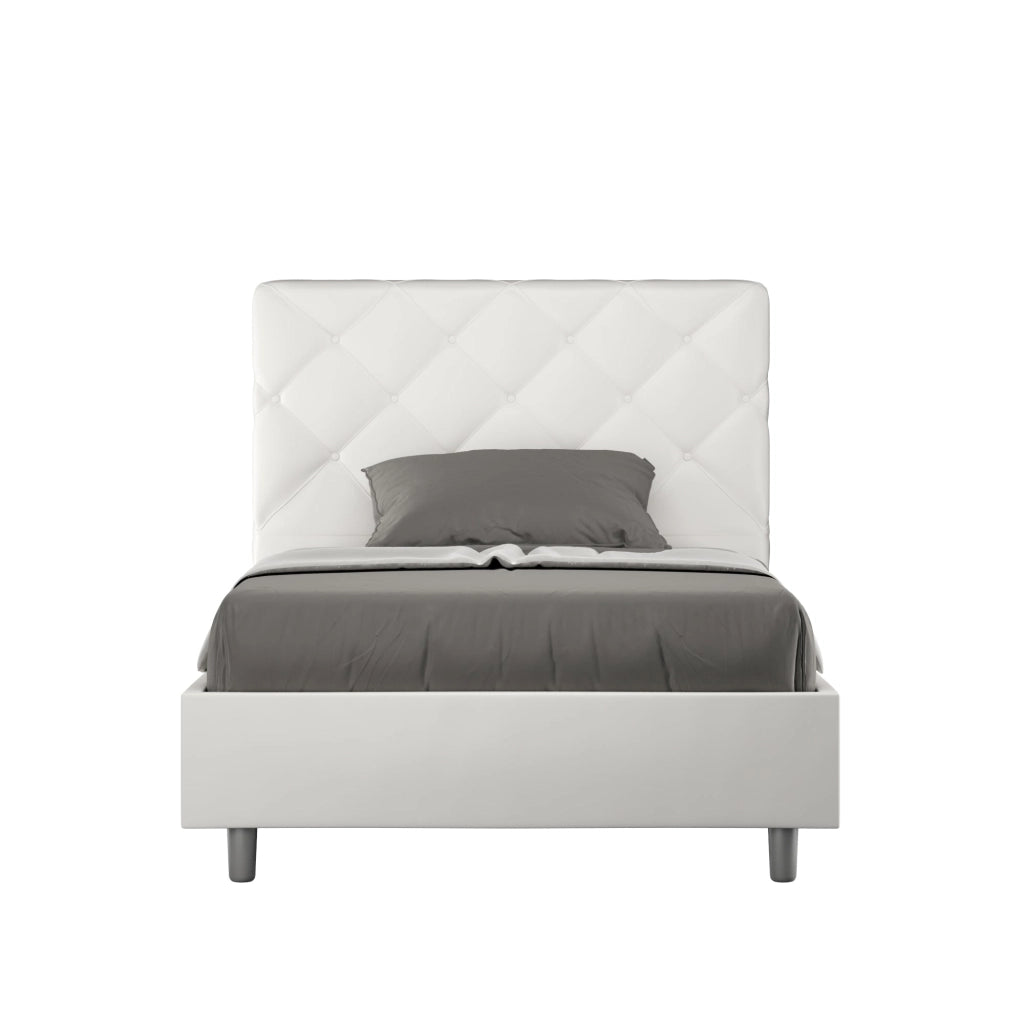 Letto 1 Piazza e Mezzo 120x190 cm Senza Rete Priya Bianco