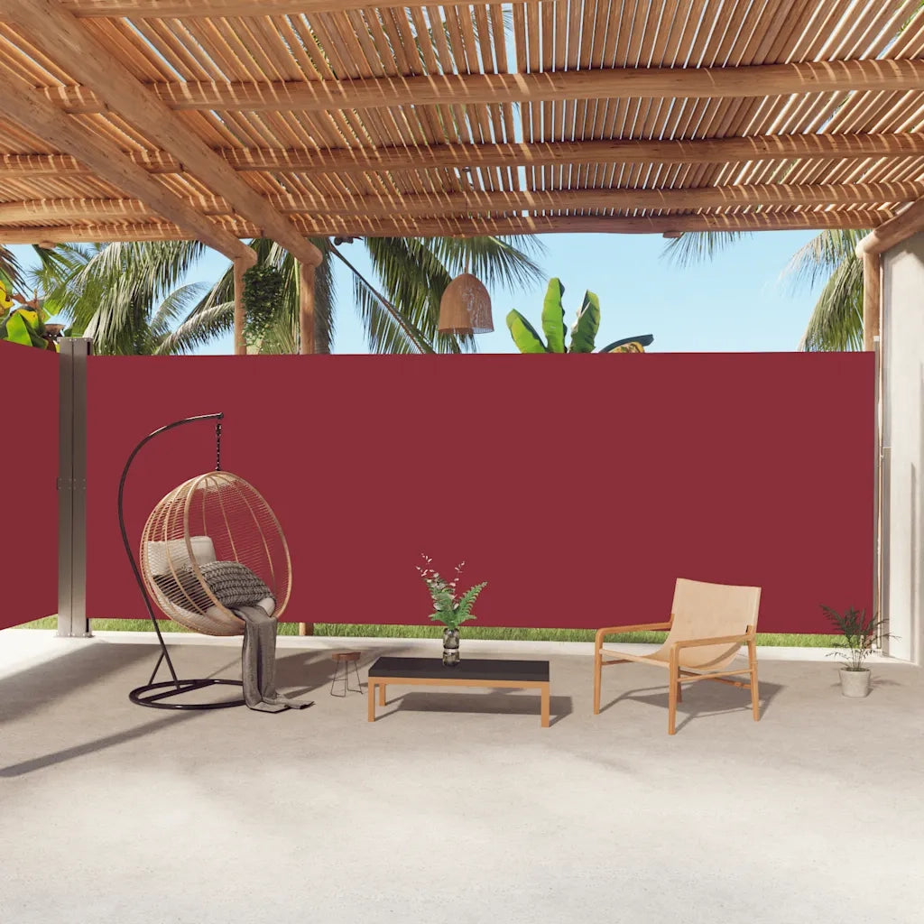 Tenda da Sole Laterale Retrattile Rossa 220x1000 cm 318053