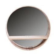 Specchio legno con mensola tondo cm ø35,5x8