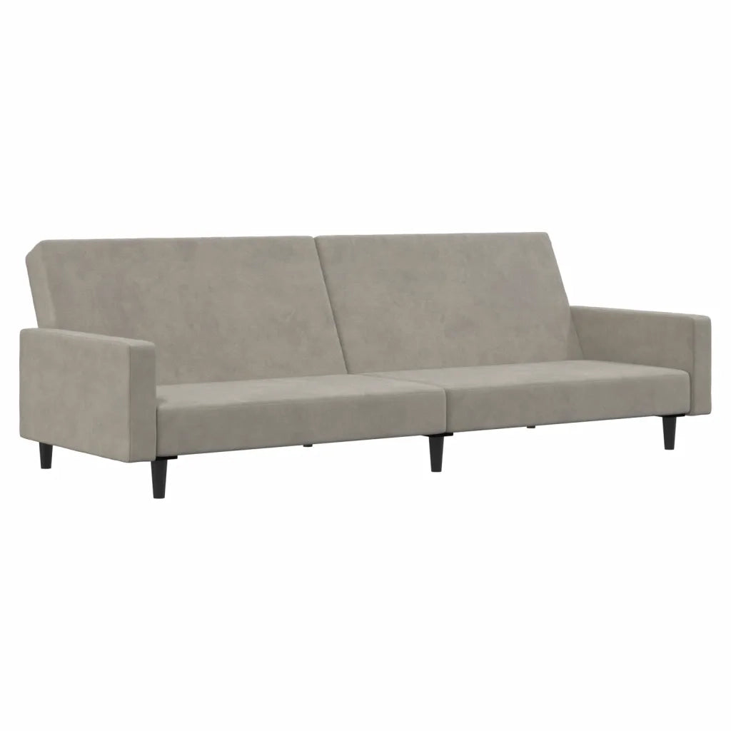Divano letto | Sof¨¤ letto | Letto singolo a 2 Posti Grigio Chiaro in Velluto