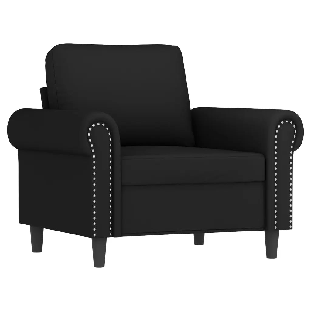 Set di Divani 4 pz con Cuscini Nero in Velluto