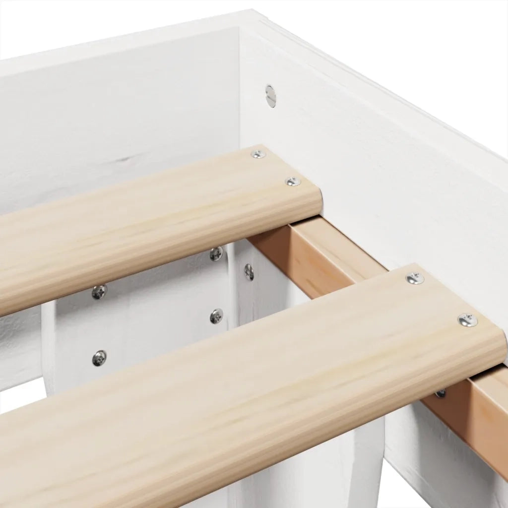 Letto matrimoniale | Letto per adulti | Letto senza Materasso Bianco 160x200 cm Legno Massello di Pino