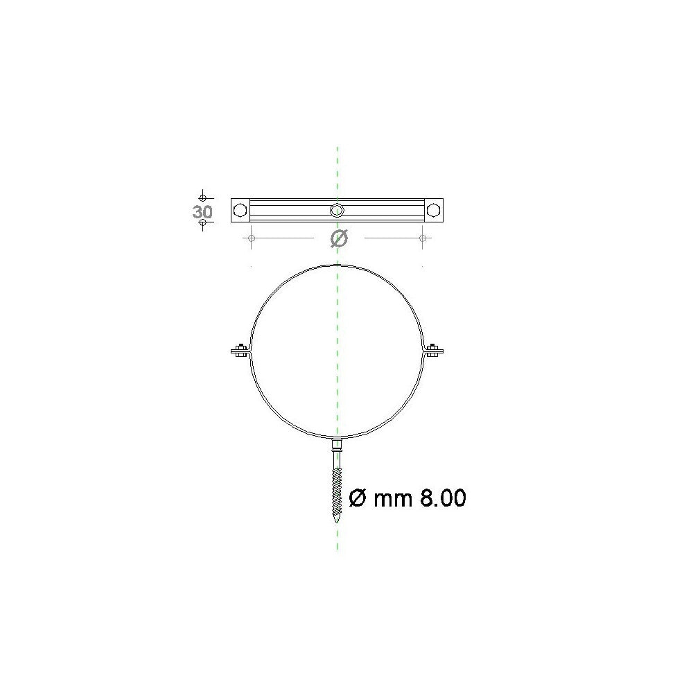 Collare fascetta murale inox 300mm spessore 8 decimi aisi 304