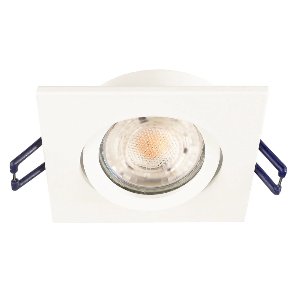 Faretto ad incasso LED 8W GU10 bianco quadrato foro 70mm moderno orientabile luce soffitto negozio vetrina BIANCO 3000K