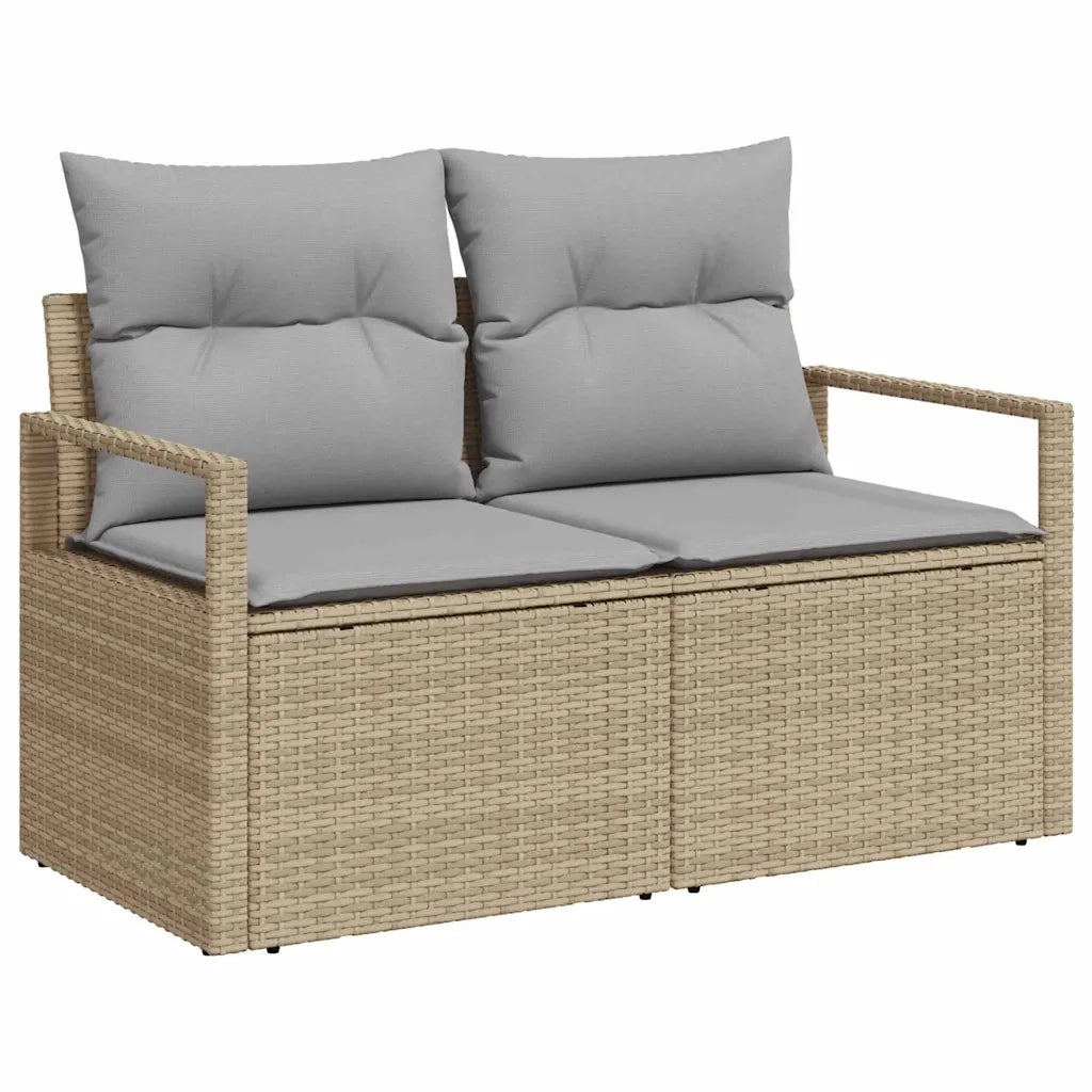 Set Divano da Giardino con cuscino 12 pcs Beige polyrattan 3362567