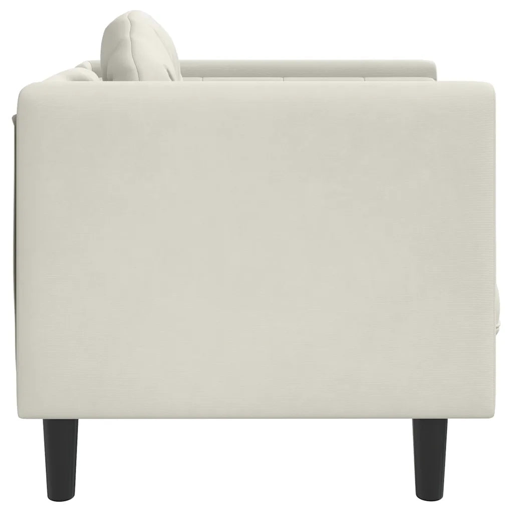 Poltrona con Cuscino Crema in Velluto 372629