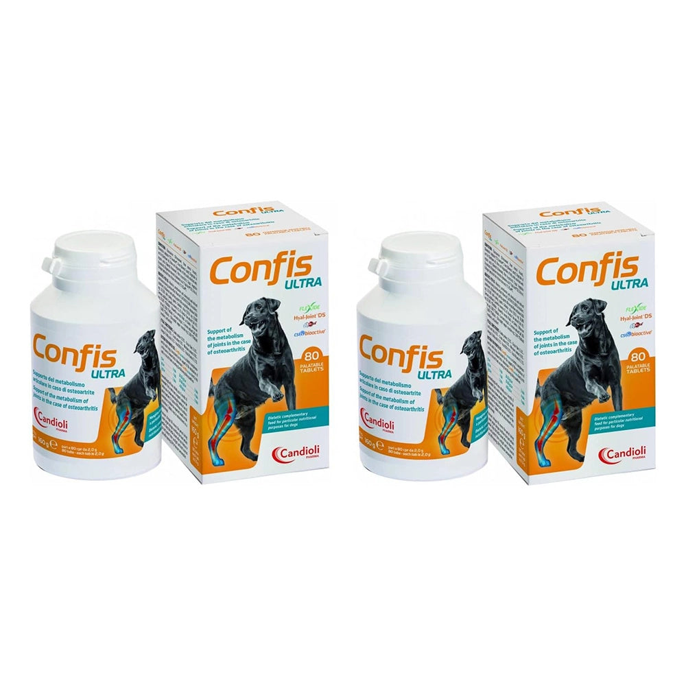 Candioli Confis Ultra Integratore per Cani e Gatti, 2 confezioni 80 cpr