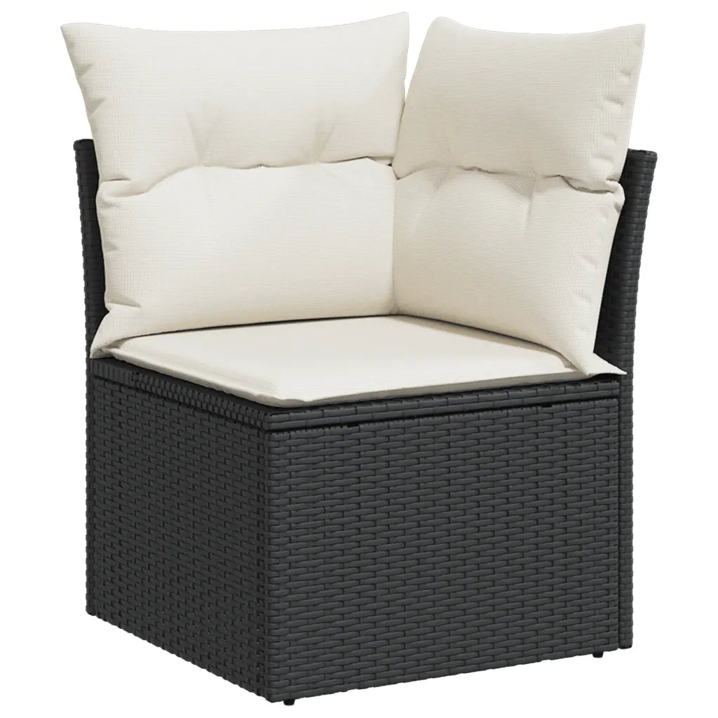 Set Divani da Giardino con Cuscini 7pz Nero Polyrattan 3266376
